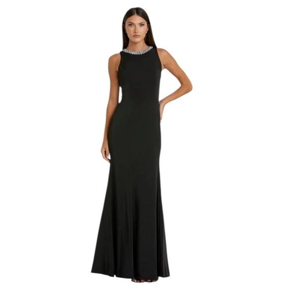 Mac Duggal NEW Size 6 Style 49093 Black Embellished Neck Sleeveless Trumpet Gown - Picture 1 of 8